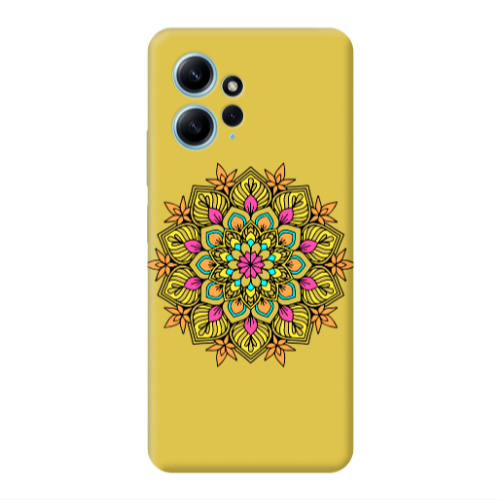 Xiaomi Redmi Note 12 4G Mandala D6 Yellow Colored Silicone TPU Θήκη
