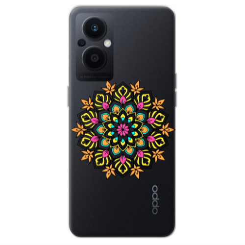 Oppo Reno 7 Lite Mandala D6 Transparent Silicone TPU Θήκη