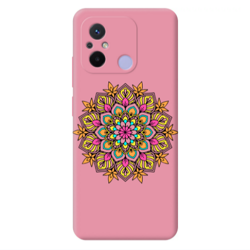 Xiaomi Redmi 12C Mandala D6 Pink Colored Silicone TPU Θήκη