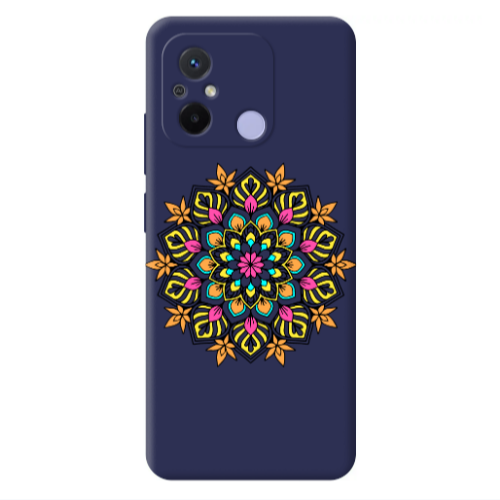 Xiaomi Redmi 12C Mandala D6 Dark blue Colored Silicone TPU Θήκη