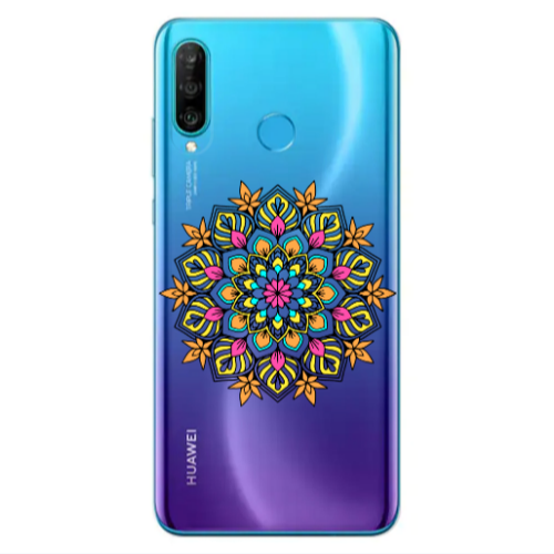 Huawei P30 Lite Mandala D6 Transparent Silicone TPU Θήκη