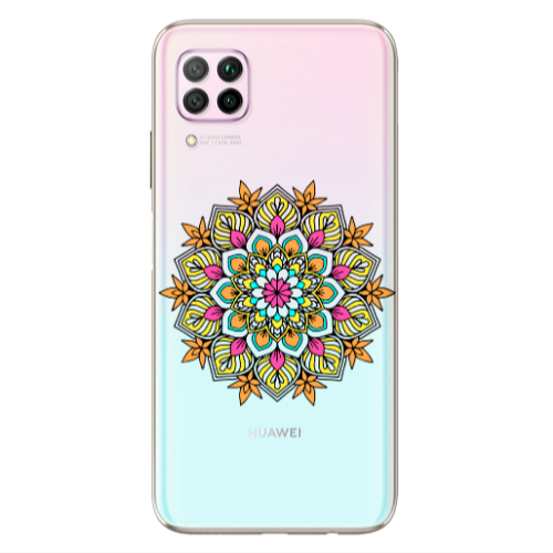 Huawei P40 Lite Mandala D6 Transparent Silicone TPU Θήκη
