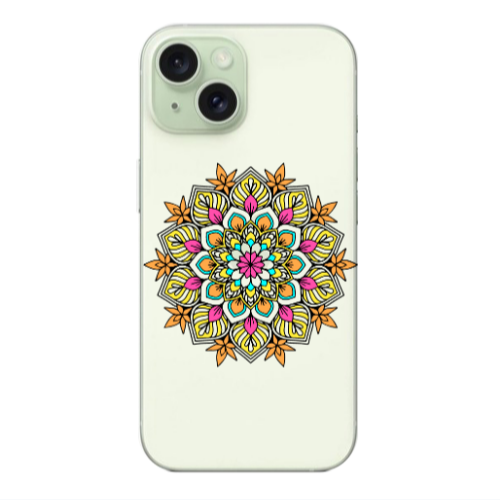 Apple iPhone 15 Plus Mandala D6 Transparent Silicone TPU Θήκη