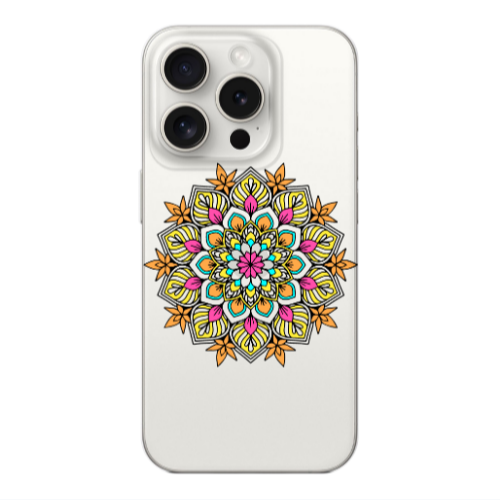 Apple iPhone 15 Pro Mandala D6 Transparent Silicone TPU Θήκη