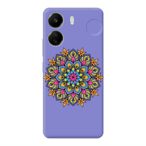 Xiaomi Redmi 13C Mandala D6 Purple Colored Silicone TPU Θήκη