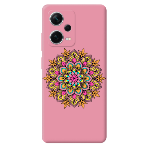 Xiaomi Poco X5 Mandala D6 Pink Colored Silicone TPU Θήκη