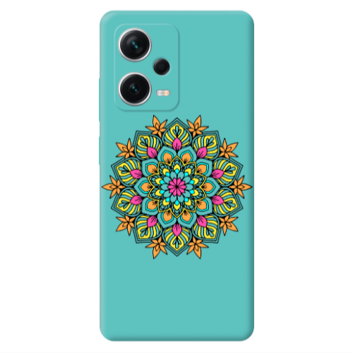 Xiaomi Poco X5 Mandala D6 Turquoise Colored Silicone TPU Θήκη