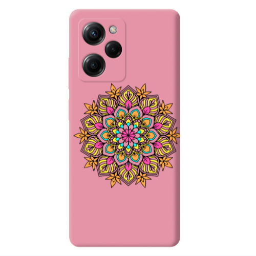 Xiaomi Poco X5 Pro Mandala D6 Pink Colored Silicone TPU Θήκη