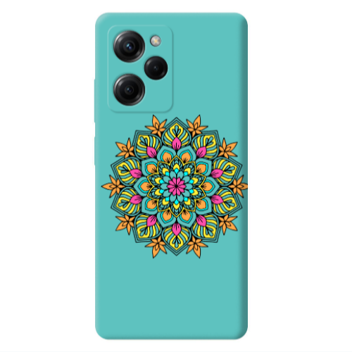 Xiaomi Poco X5 Pro Mandala D6 Turquoise Colored Silicone TPU Θήκη