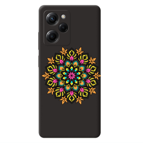 Xiaomi Poco X5 Pro Mandala D6 Black Colored Silicone TPU Θήκη