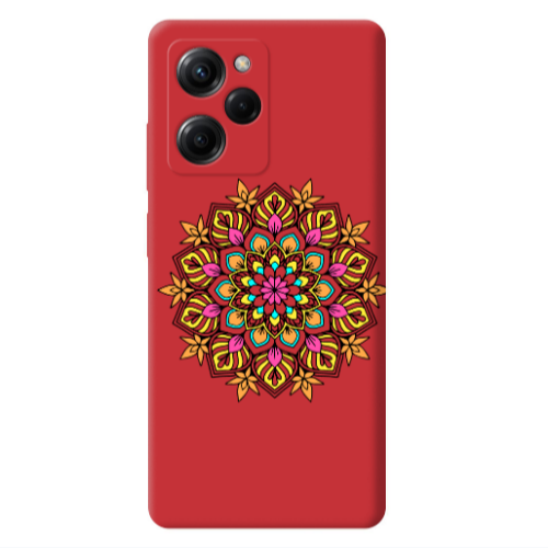 Xiaomi Poco X5 Pro Mandala D6 Red Colored Silicone TPU Θήκη