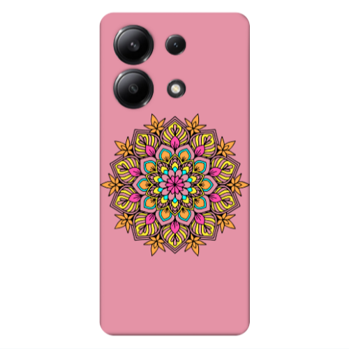 Xiaomi Redmi Note 13 4G Mandala D6 Pink Colored Silicone TPU Θήκη