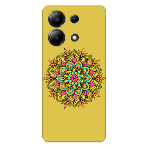 Xiaomi Redmi Note 13 4G Mandala D6 Yellow Colored Silicone TPU Θήκη