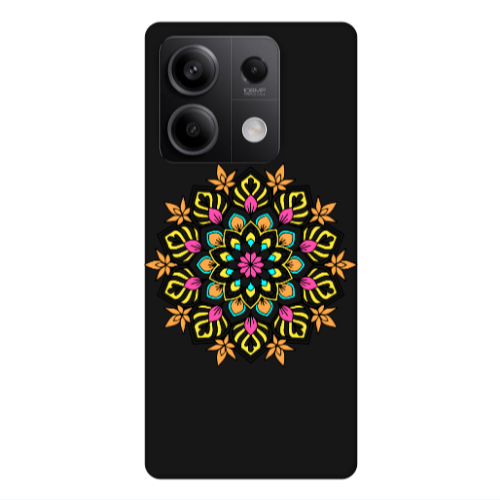 Xiaomi Redmi Note 13Pro 5G Mandala D6 Black Colored Silicone TPU Θήκη