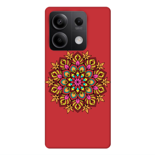 Xiaomi Redmi Note 13Pro 5G Mandala D6 Red Colored Silicone TPU Θήκη