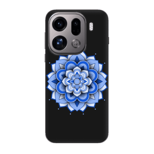 Oppo Find X9 Pro Manadala D9 Black Colored Silicone TPU Θήκη