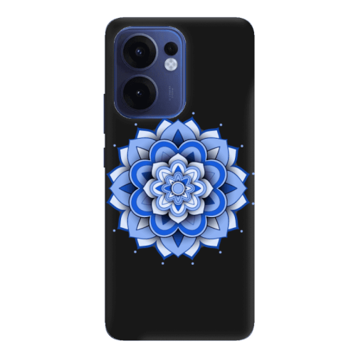 Oppo Reno 13 F Manadala D9 Black Colored Silicone TPU Θήκη