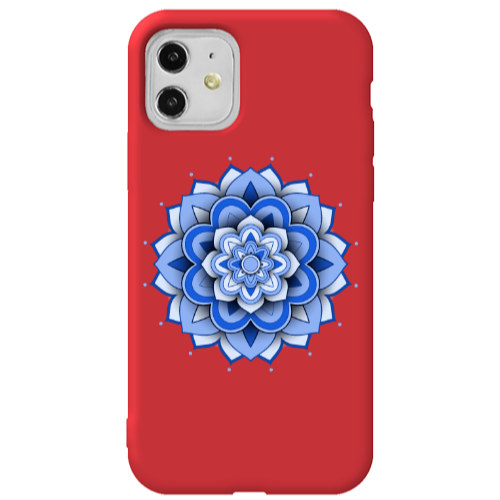 Apple iPhone 11  Manadala D9 Red Colored Silicone TPU Θήκη