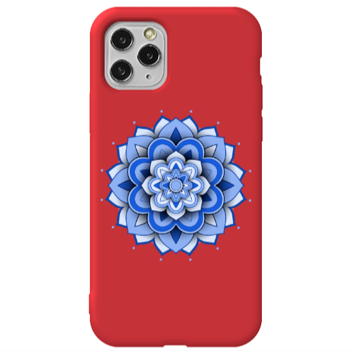 Apple iPhone 11 Pro Manadala D9 Red Colored Silicone TPU Θήκη