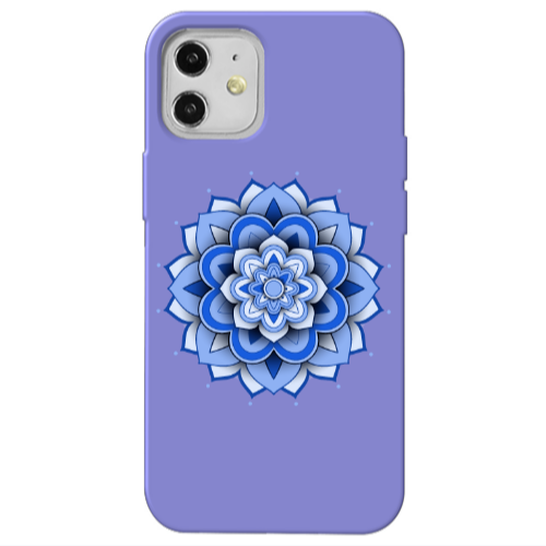 Apple iPhone 12 Manadala D9 Purple Colored Silicone TPU Θήκη