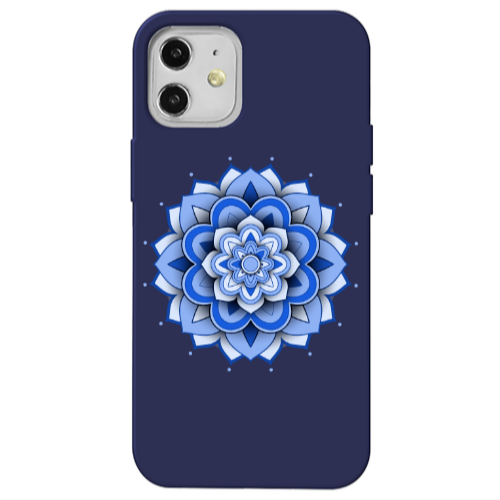 Apple iPhone 12 Manadala D9 Dark blue Colored Silicone TPU Θήκη
