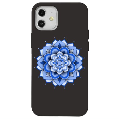 Apple iPhone 12 Manadala D9 Black Colored Silicone TPU Θήκη