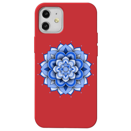 Apple iPhone 12 Manadala D9 Red Colored Silicone TPU Θήκη