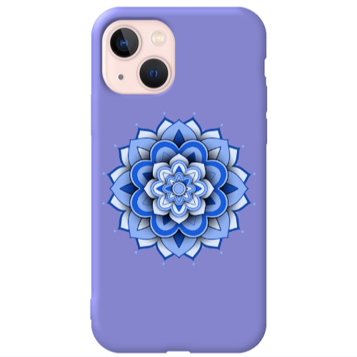 Apple iPhone 13 Manadala D9 Purple Colored Silicone TPU Θήκη