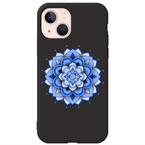 Apple iPhone 13 Manadala D9 Black Colored Silicone TPU Θήκη