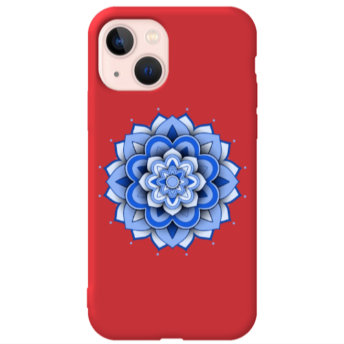 Apple iPhone 13 Manadala D9 Red Colored Silicone TPU Θήκη