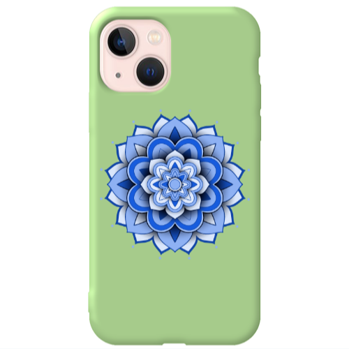 Apple iPhone 13 Manadala D9 Light Green Colored Silicone TPU Θήκη