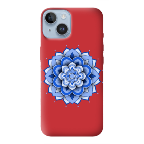 Apple iPhone 14 Plus Manadala D9 Red Colored Silicone TPU Θήκη