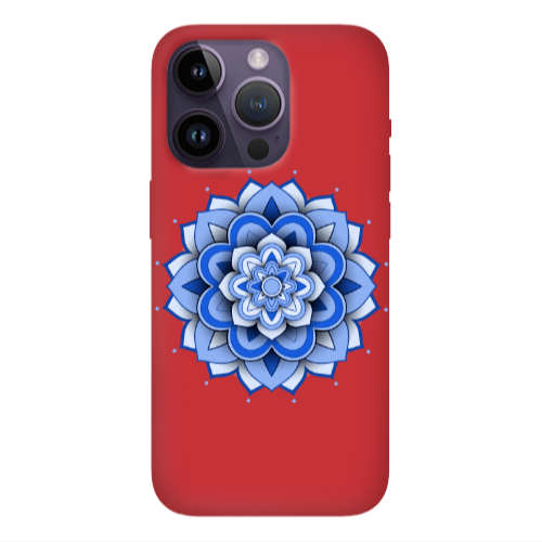 Apple iPhone 14 Pro  Manadala D9 Red Colored Silicone TPU Θήκη