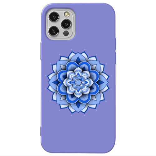 Apple iPhone 13 Pro Manadala D9 Purple Colored Silicone TPU Θήκη