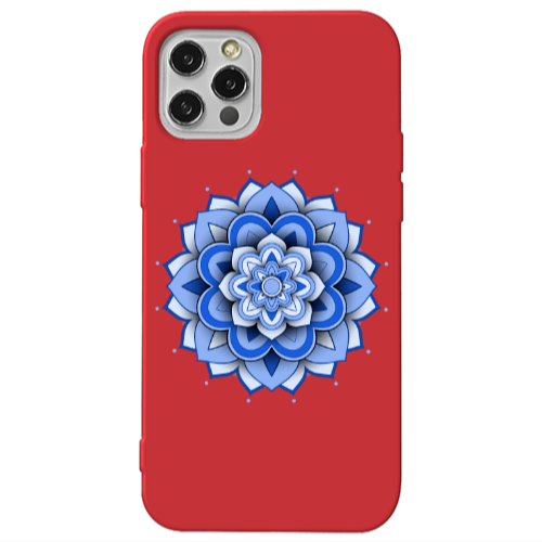 Apple iPhone 13 Pro Manadala D9 Red Colored Silicone TPU Θήκη
