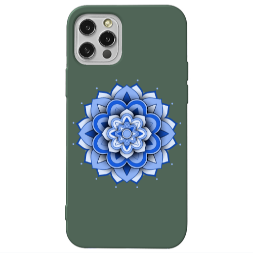 Apple iPhone 13 Pro Manadala D9 Dark Green Colored Silicone TPU Θήκη