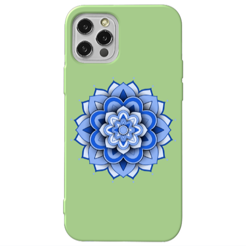 Apple iPhone 12 Pro Manadala D9 Light Green Colored Silicone TPU Θήκη