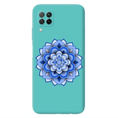 Huawei P40 Lite Manadala D9 Turquoise Colored Silicone TPU Θήκη