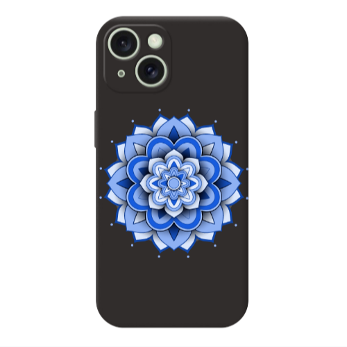 Apple iPhone 15 Manadala D9 Black Colored Silicone TPU Θήκη