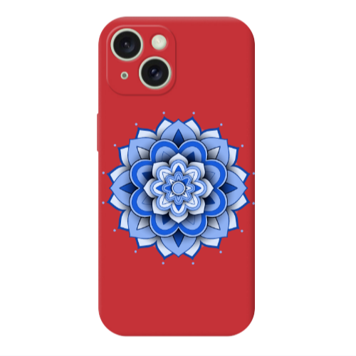 Apple iPhone 15 Manadala D9 Red Colored Silicone TPU Θήκη