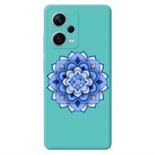Xiaomi Poco X5 Manadala D9 Turquoise Colored Silicone TPU Θήκη