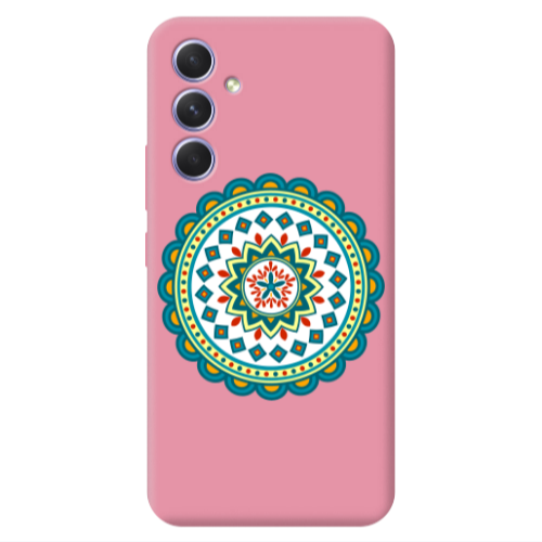 Samsung A56 Mandala D11 Pink Colored Silicone TPU Θήκη