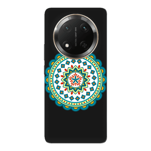 Honor Magic 7 Lite Mandala D11 Black Colored Silicone TPU Θήκη