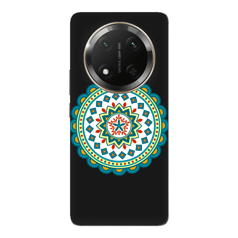 Honor Magic 7 Lite Mandala D11 Black Colored Silicone TPU Θήκη