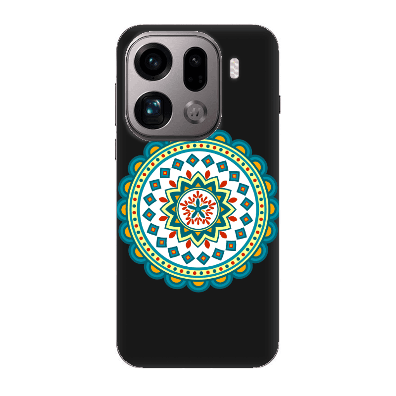 Oppo Find X9 Pro Mandala D11 Black Colored Silicone TPU Θήκη