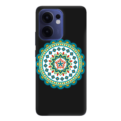 Oppo Reno 13 F Mandala D11 Black Colored Silicone TPU Θήκη