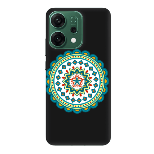 Oppo RENO 14 Mandala D11 Black Colored Silicone TPU Θήκη