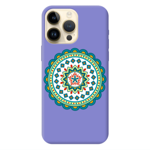 Apple iPhone 13 Pro Max Mandala D11 Purple Colored Silicone TPU Θήκη