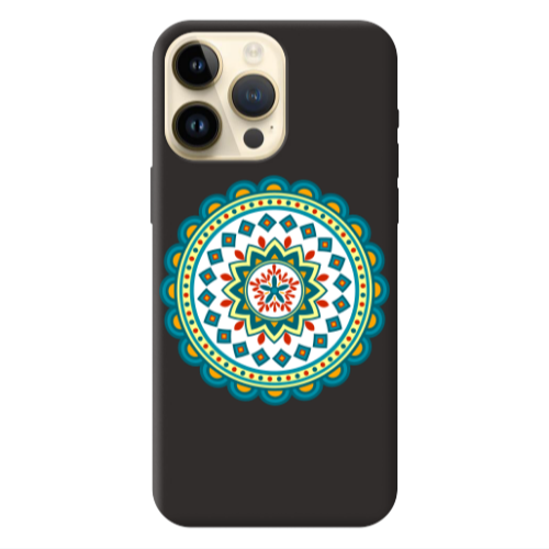Apple iPhone 13 Pro Max Mandala D11 Black Colored Silicone TPU Θήκη