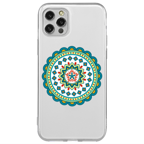 Apple iPhone 12 Pro Mandala D11 Transparent Silicone TPU Θήκη